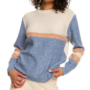 Roxy Colorblock Crew Neck Sweater,  Size Large